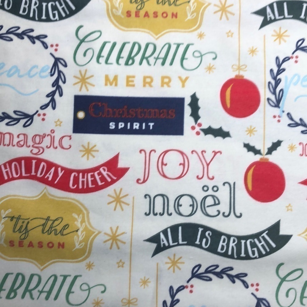 4 yard Holiday saying Christmas Flannel Fabric #BTV